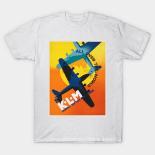 KLM All Over the World Vintage Poster 1930s T-Shirt